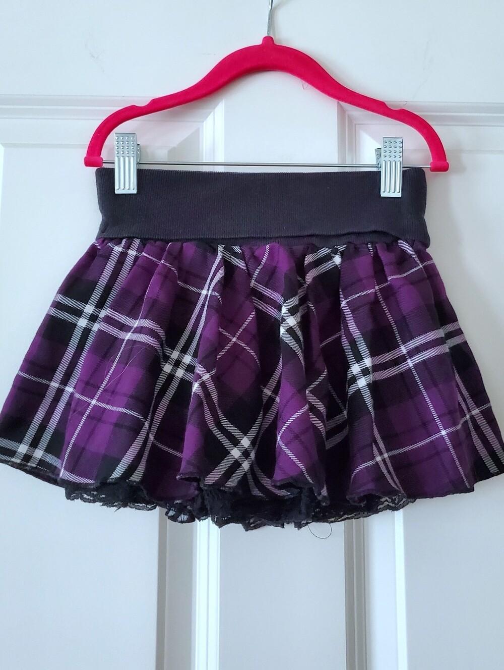 Xhileration Little Girl's Plaid Pull-on Ruffle Skirt